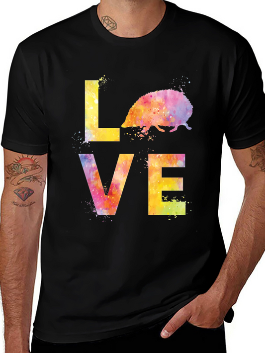 Watercolor Hedgehog Love Graphic T-Shirt