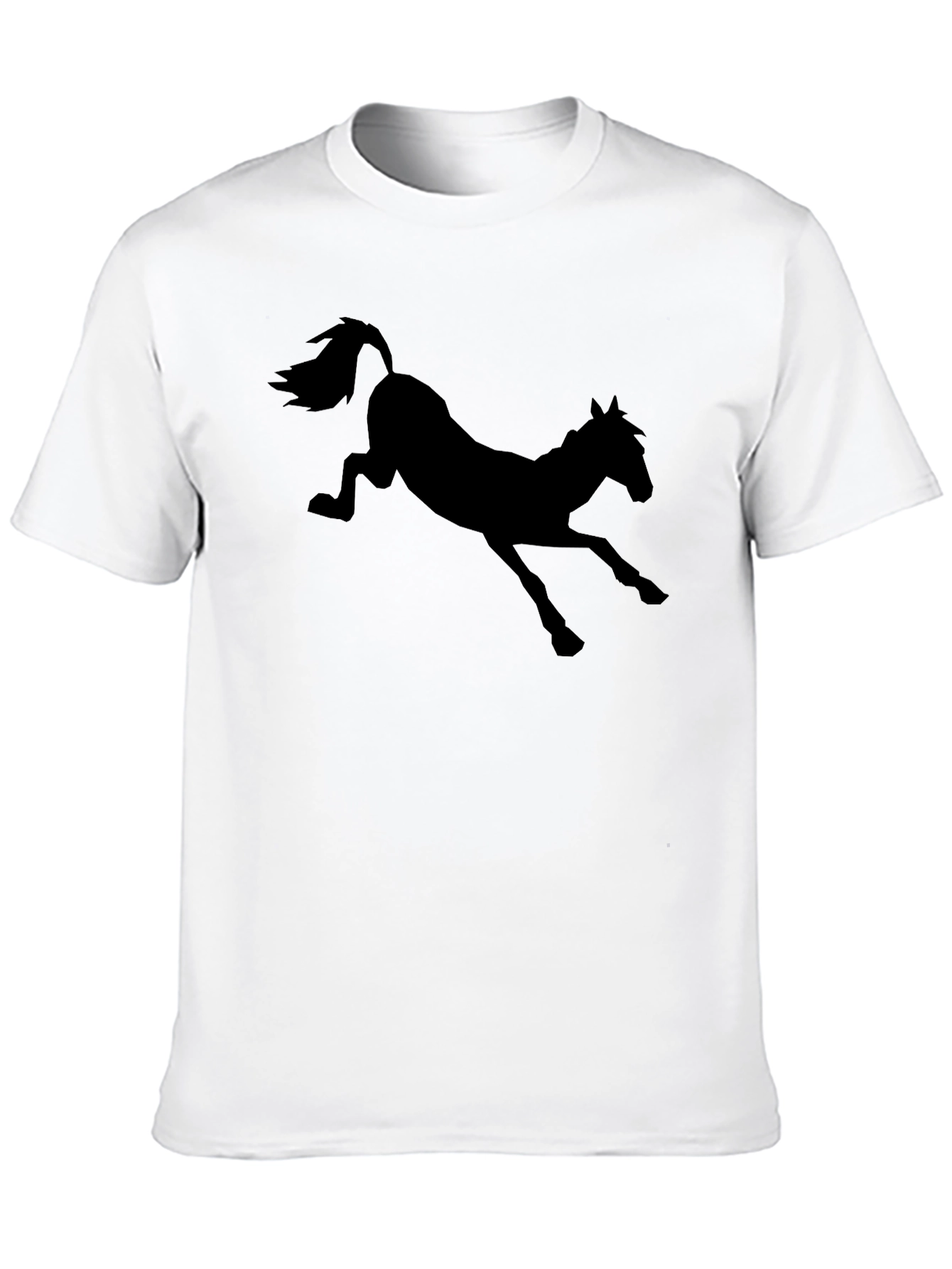 Mens Black T-Shirt with Horse Silhouette