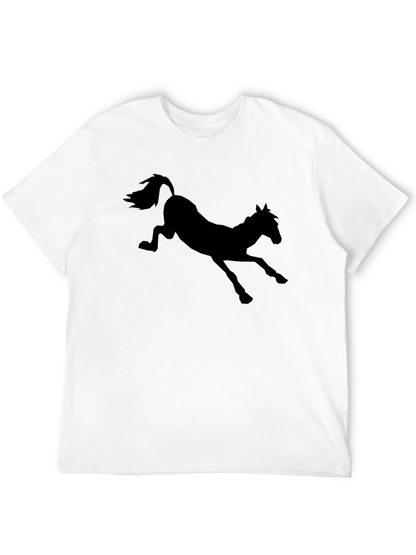 Mens Black T-Shirt with Horse Silhouette