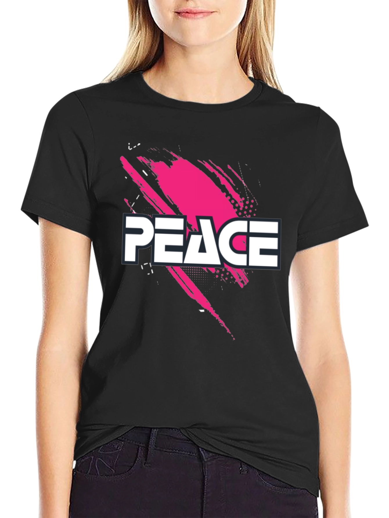 Peace Graphic Black T-Shirt