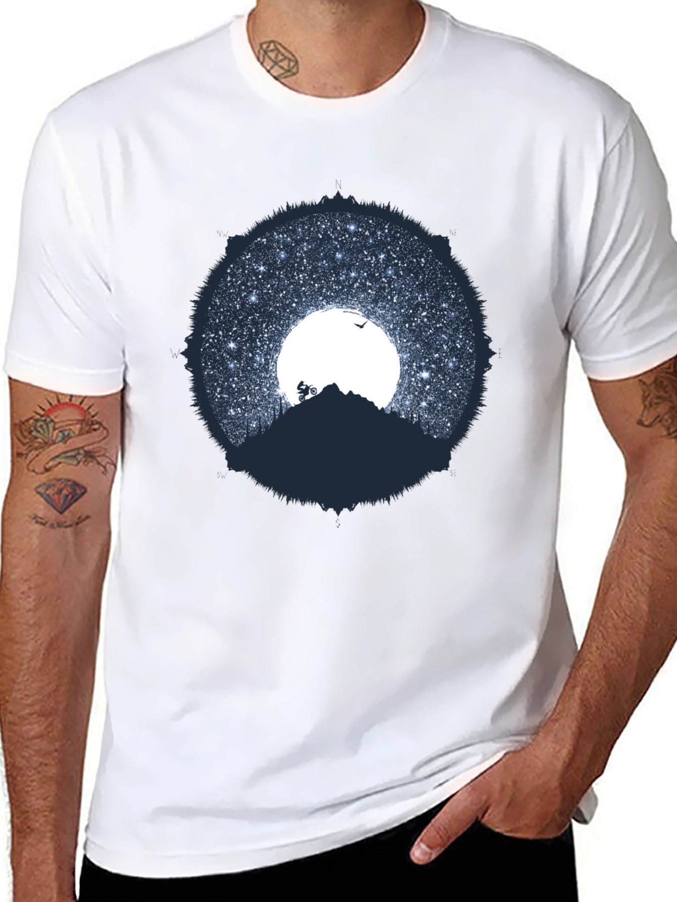Mountain Biker Under the Stars T-Shirt