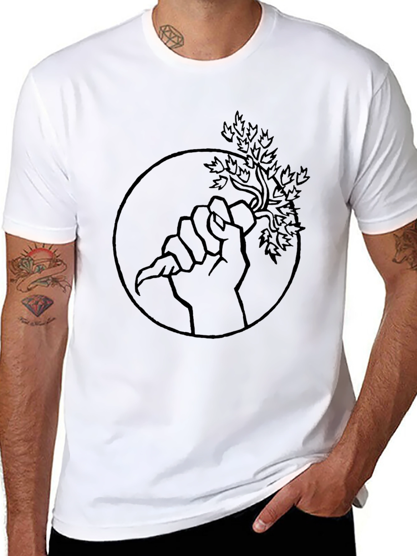Natures Grip Graphic Tee - Black Cotton Shirt