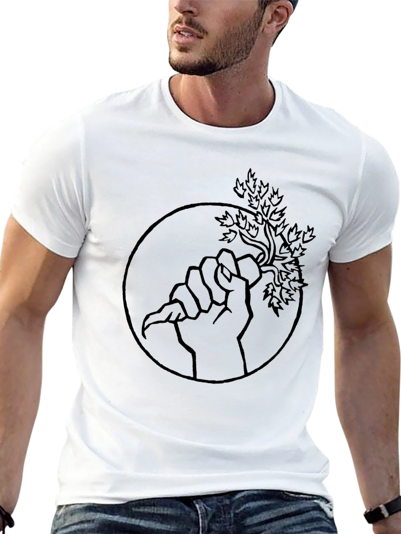 Natures Grip Graphic Tee - Black Cotton Shirt
