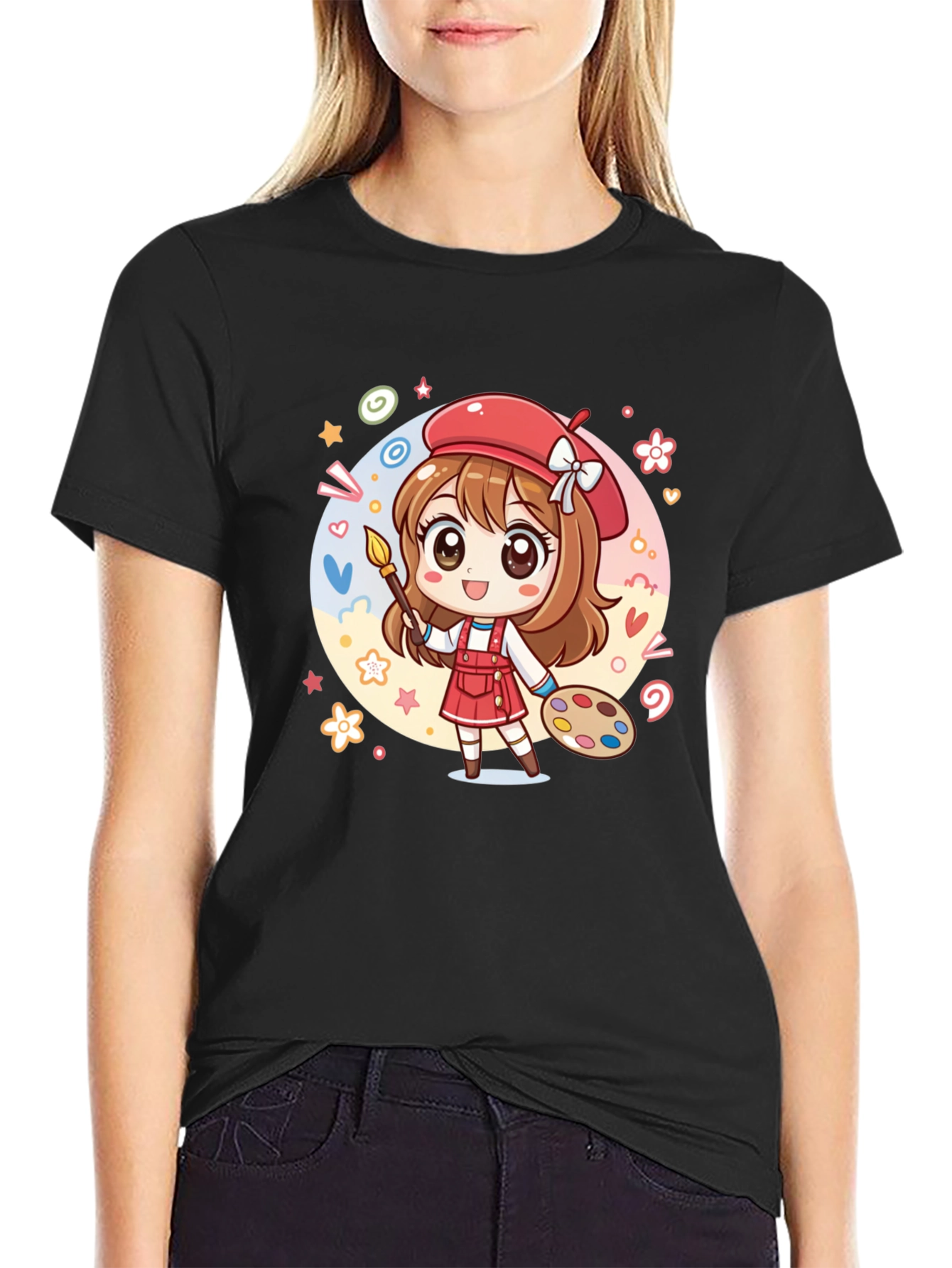 Cute Anime Artist Graphic T-Shirt