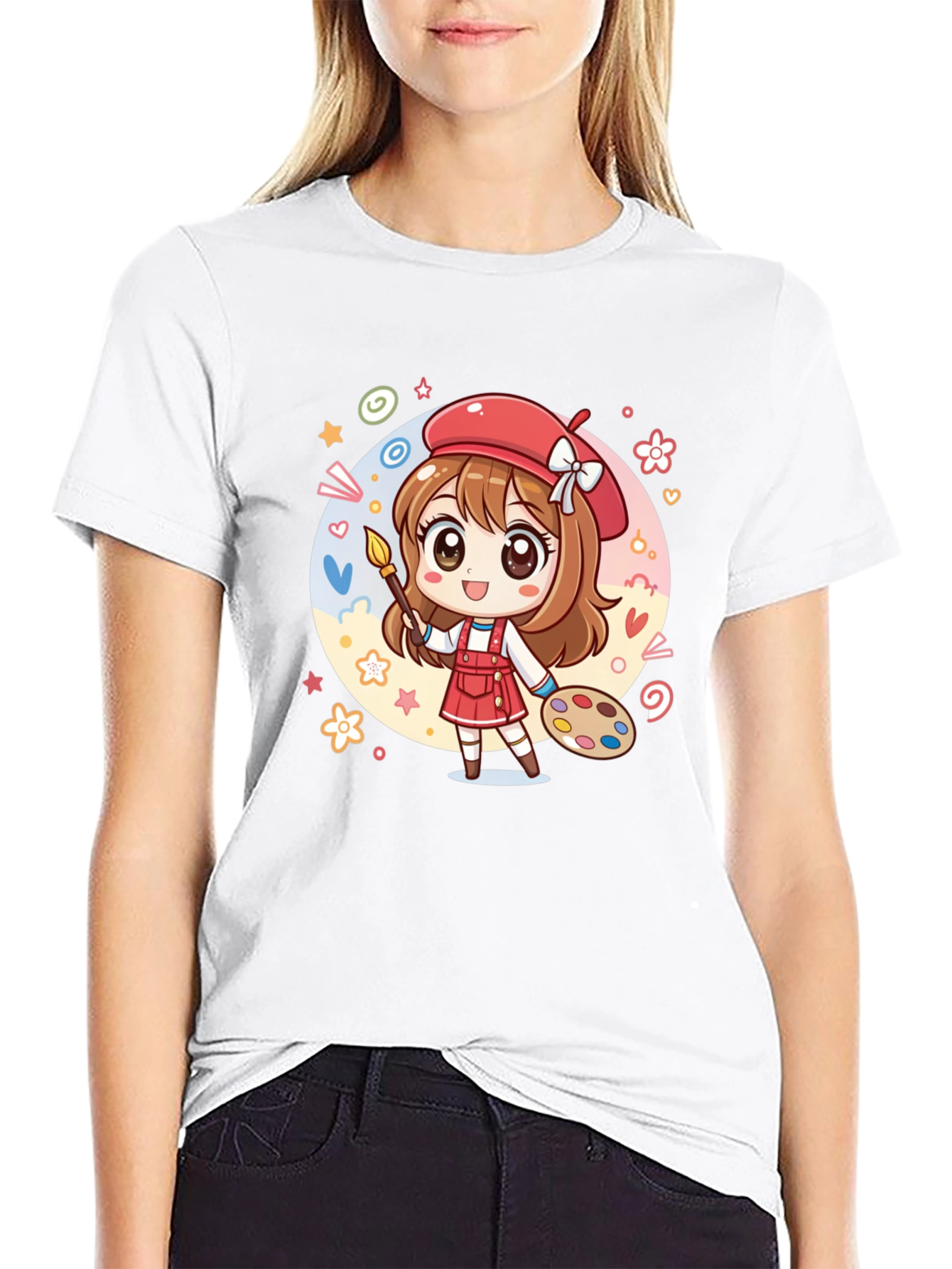 Cute Anime Artist Graphic T-Shirt