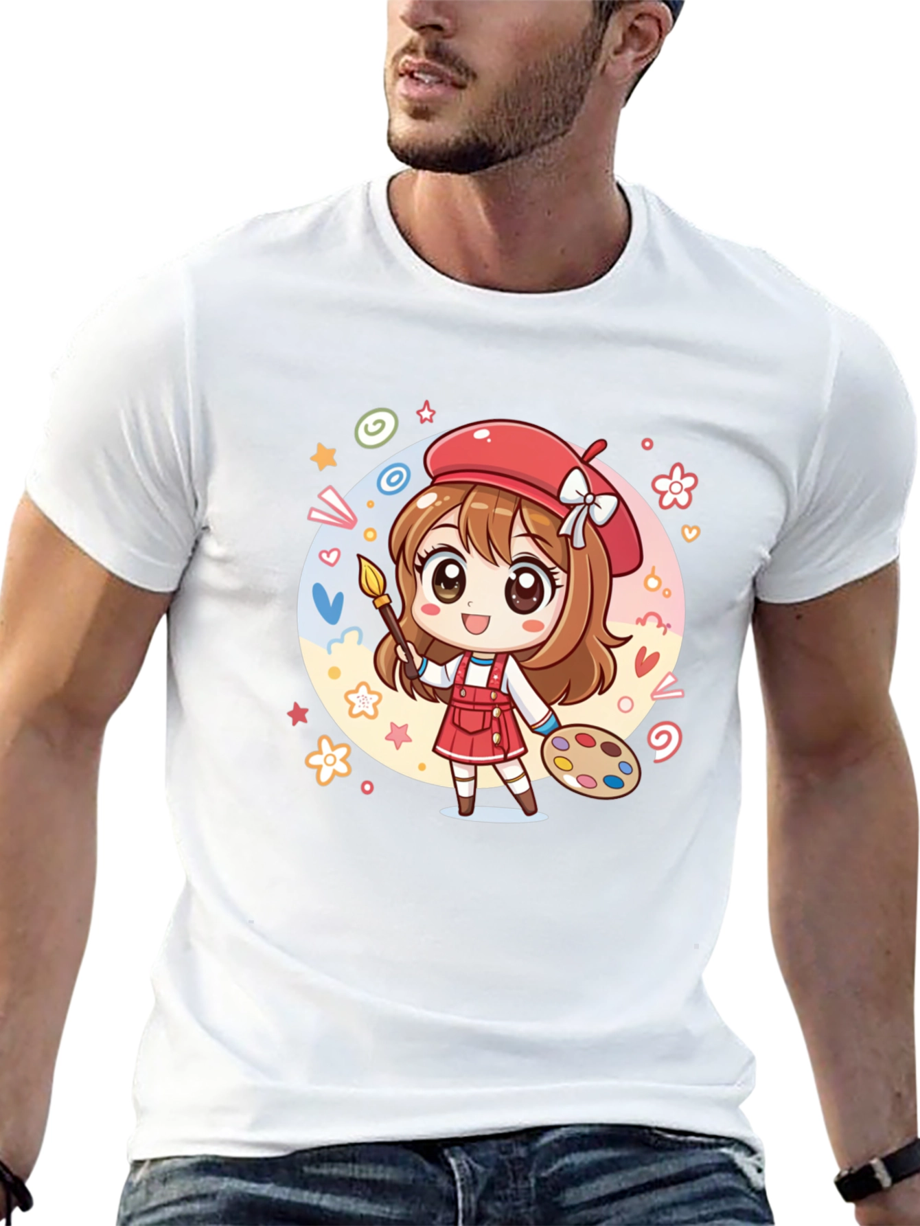 Cute Anime Artist Graphic T-Shirt