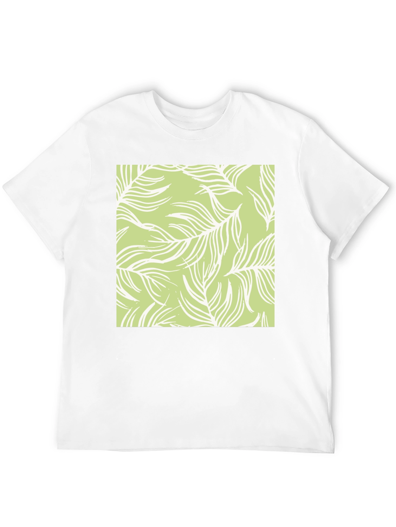 Nature Pattern Tee - Black Cotton Casual