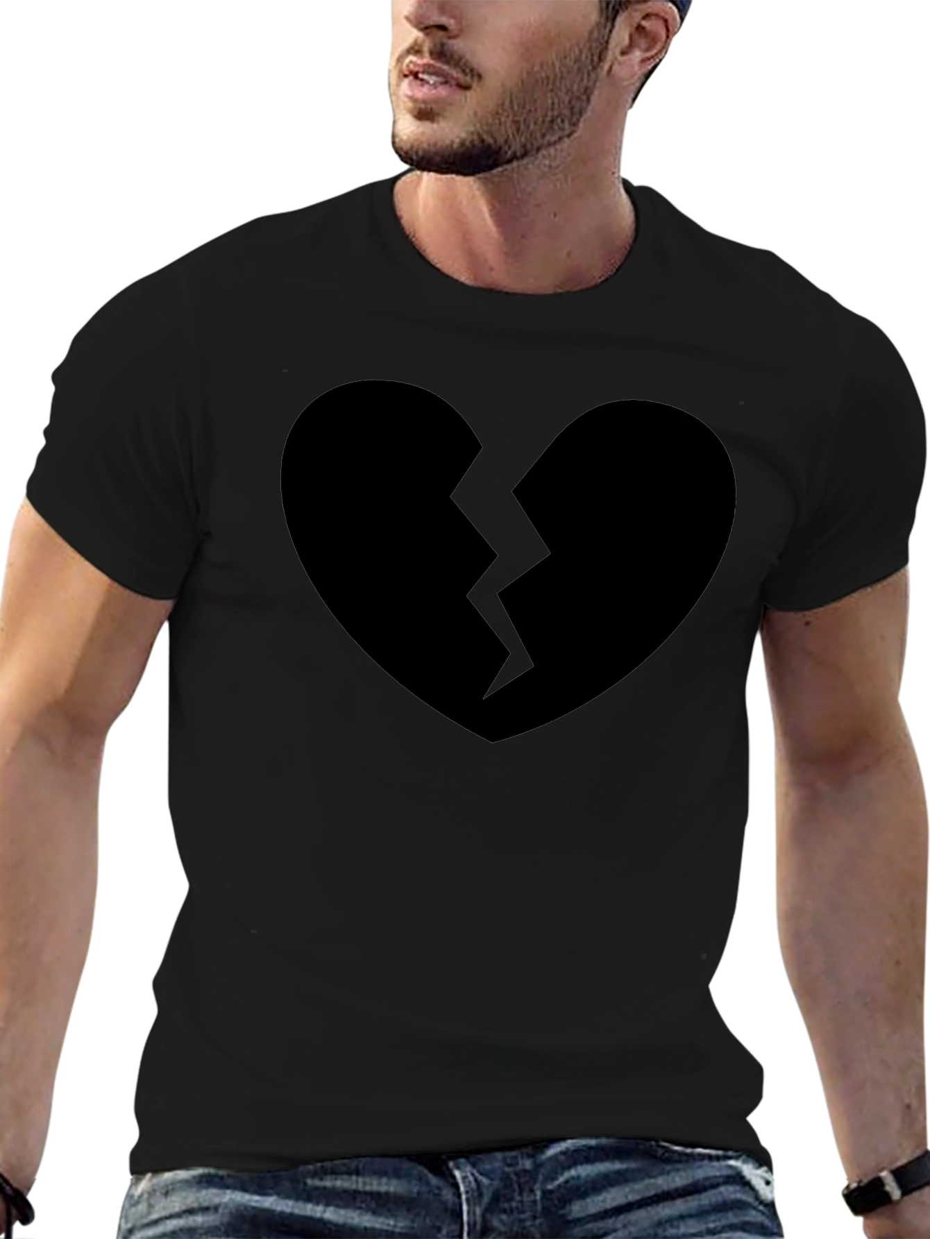 Broken Heart Graphic T-Shirt - Black