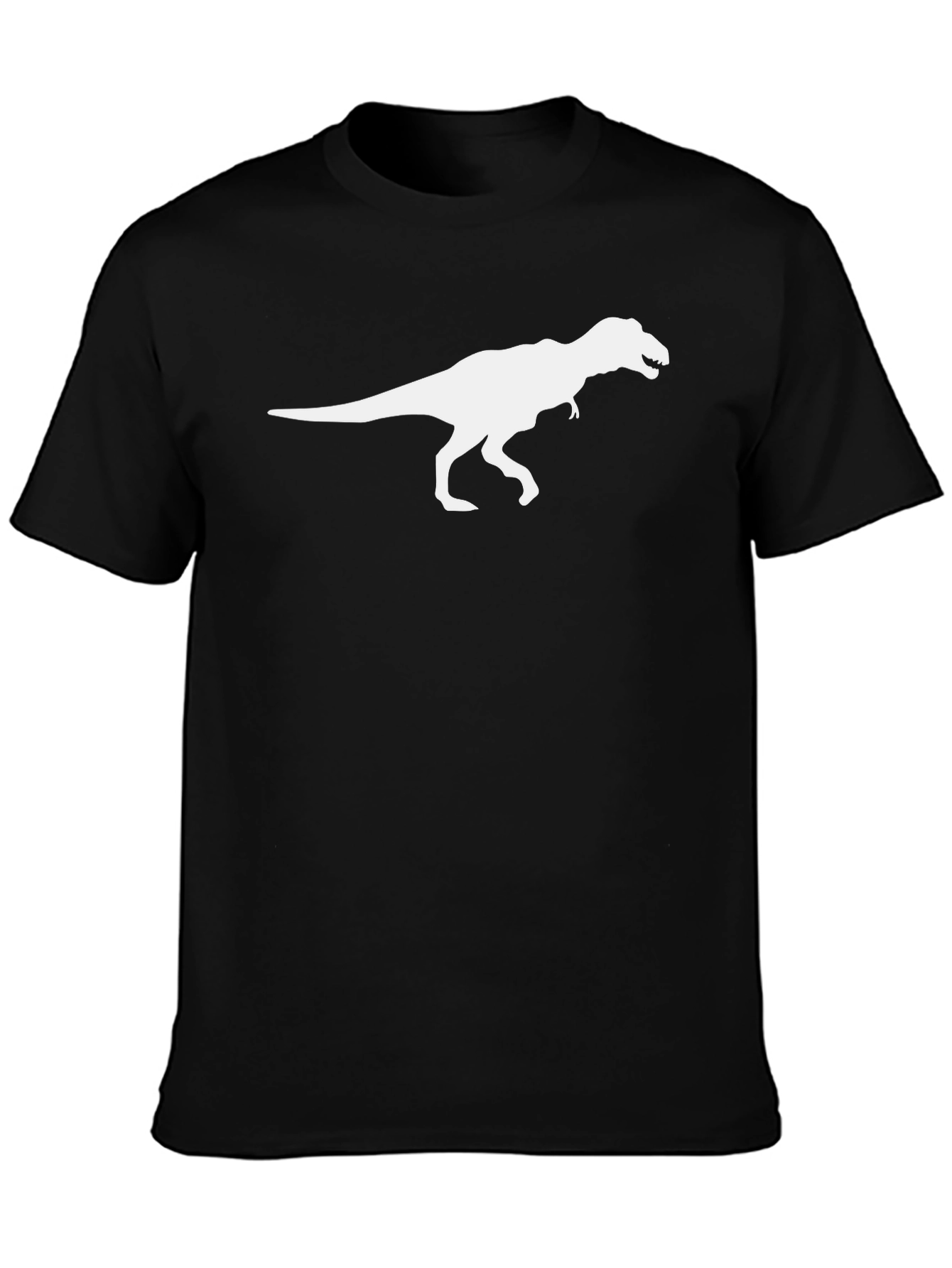 Dino T-Rex Graphic Tee - Black Cotton Shirt