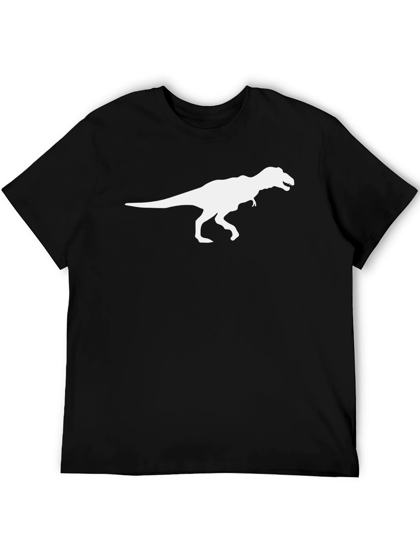 Dino T-Rex Graphic Tee - Black Cotton Shirt