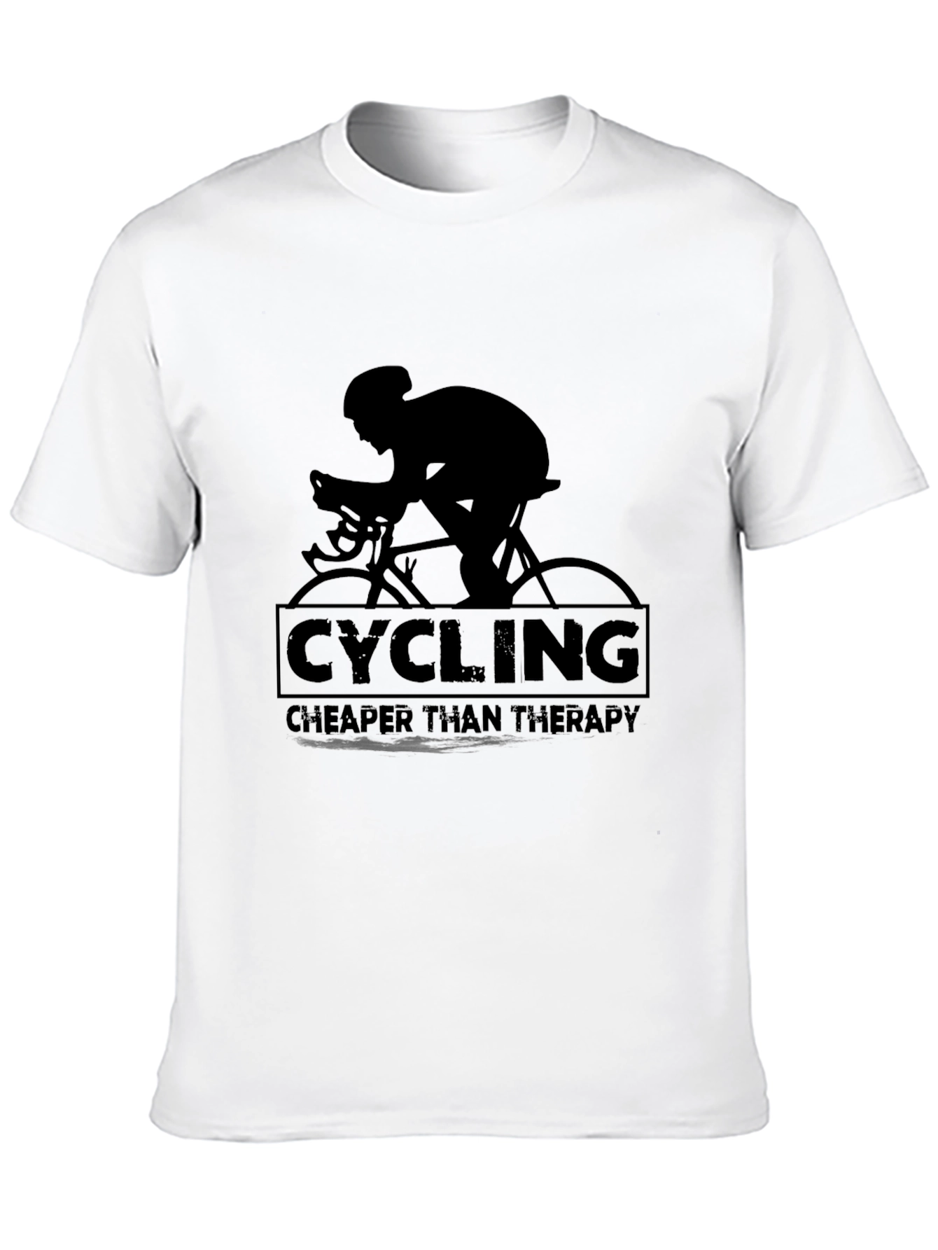 Cycling Cheaper Than Therapy T-Shirt - Black