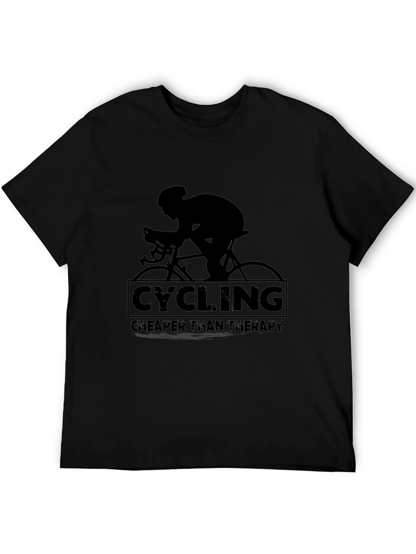 Cycling Cheaper Than Therapy T-Shirt - Black