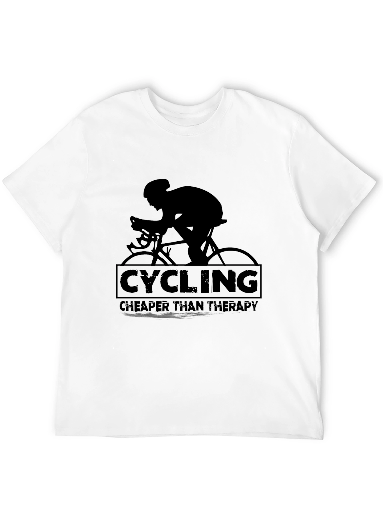 Cycling Cheaper Than Therapy T-Shirt - Black