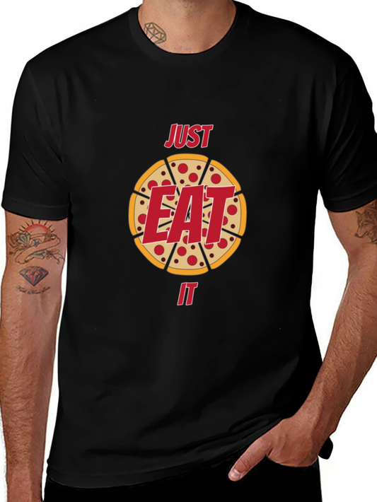 Just Eat It Pizza Graphic Tee - Casual Comfort