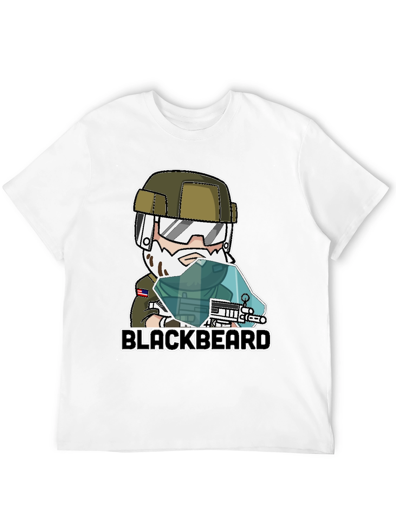 Blackbeard Cartoon Graphic Tee - Gaming Apparel