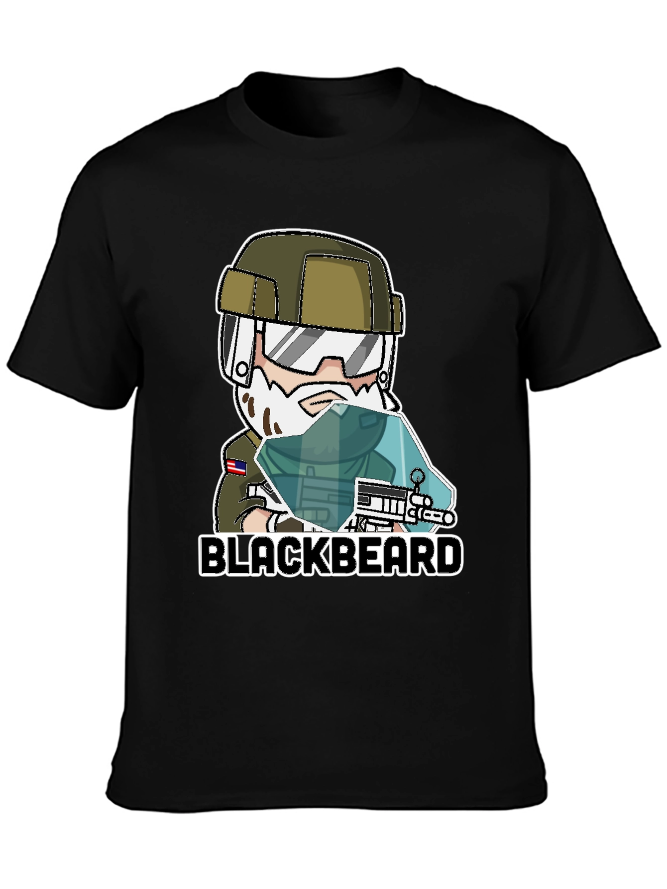 Blackbeard Cartoon Graphic Tee - Gaming Apparel