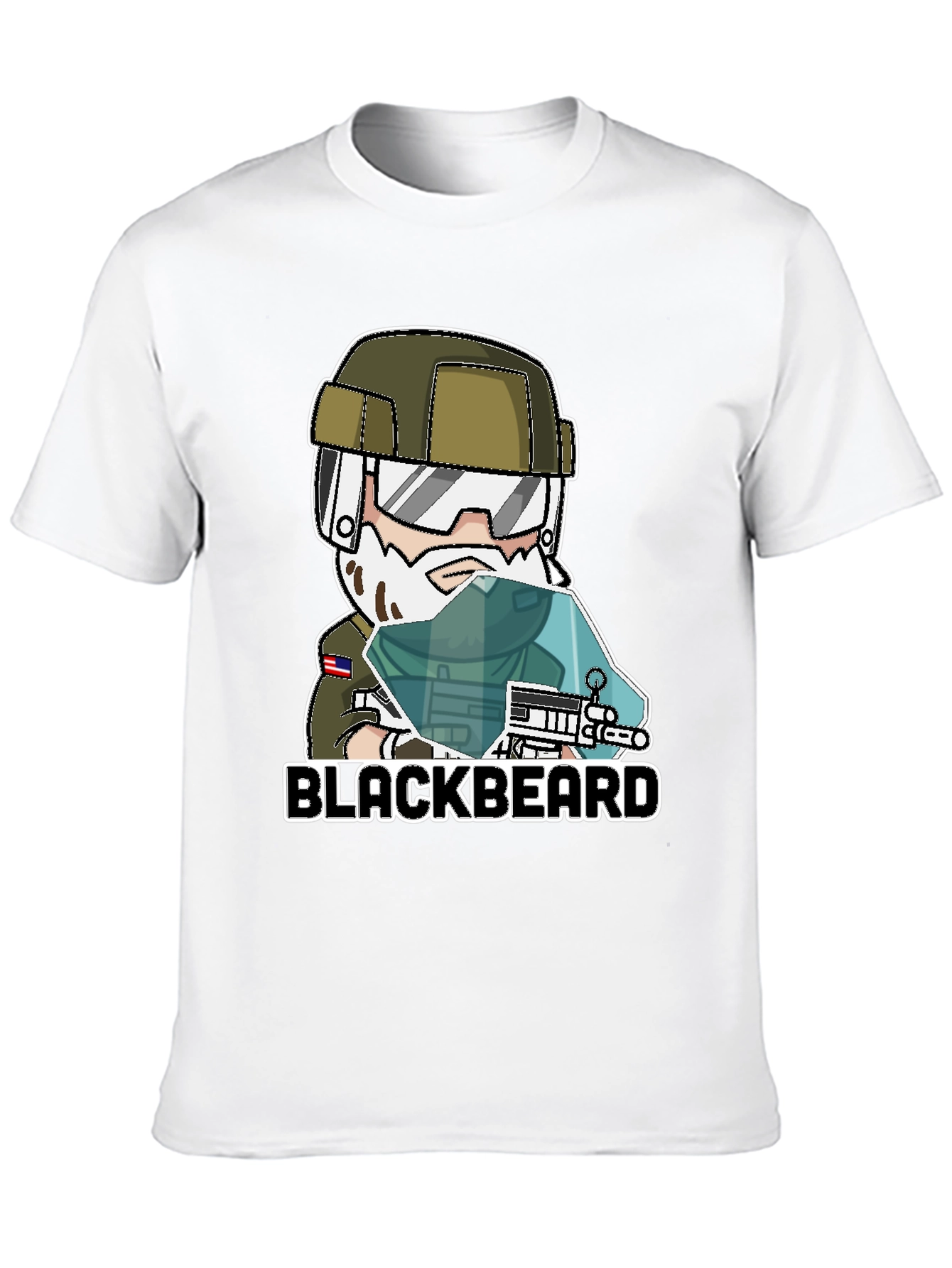 Blackbeard Cartoon Graphic Tee - Gaming Apparel