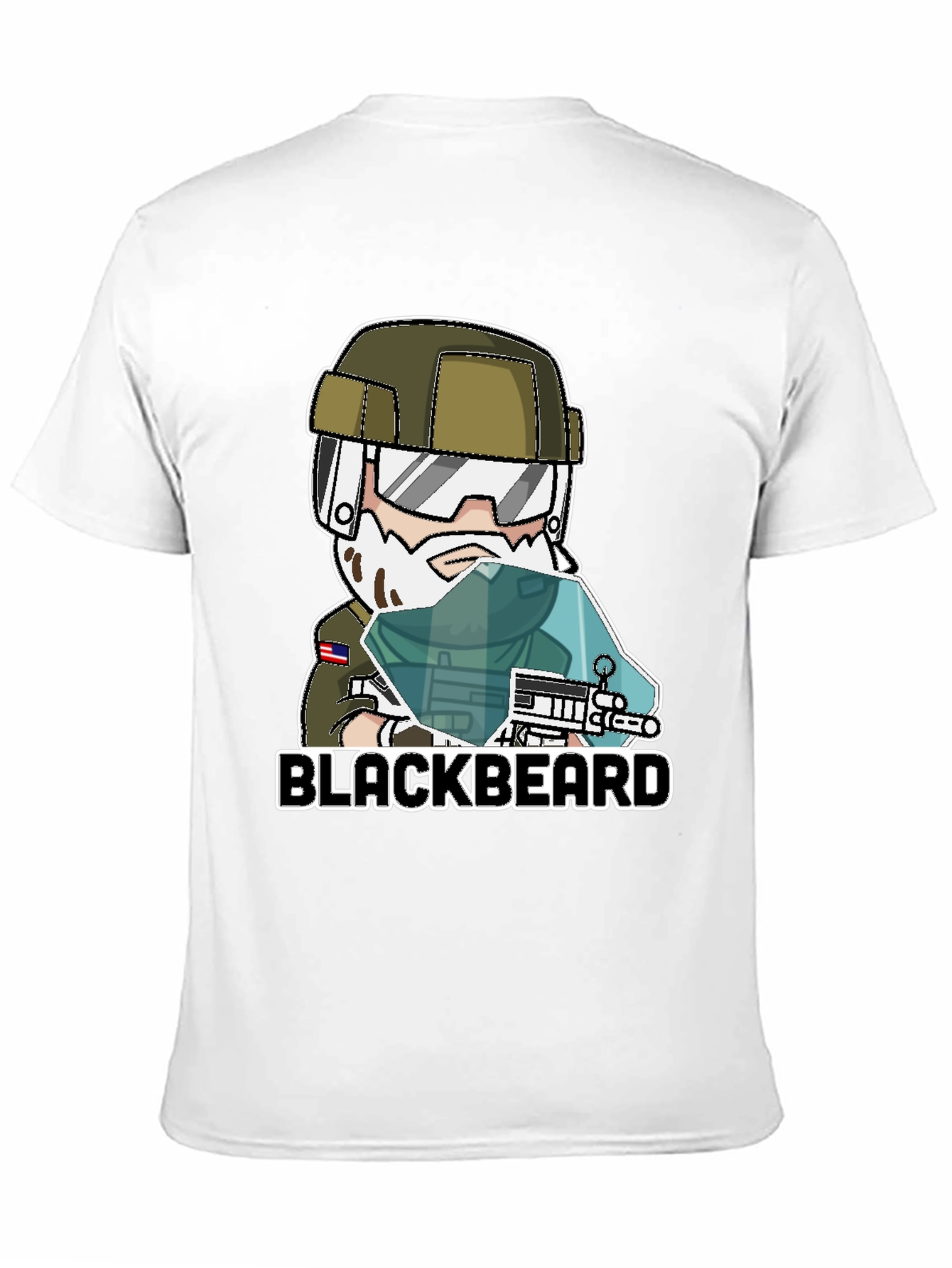 Blackbeard Cartoon Graphic Tee - Gaming Apparel