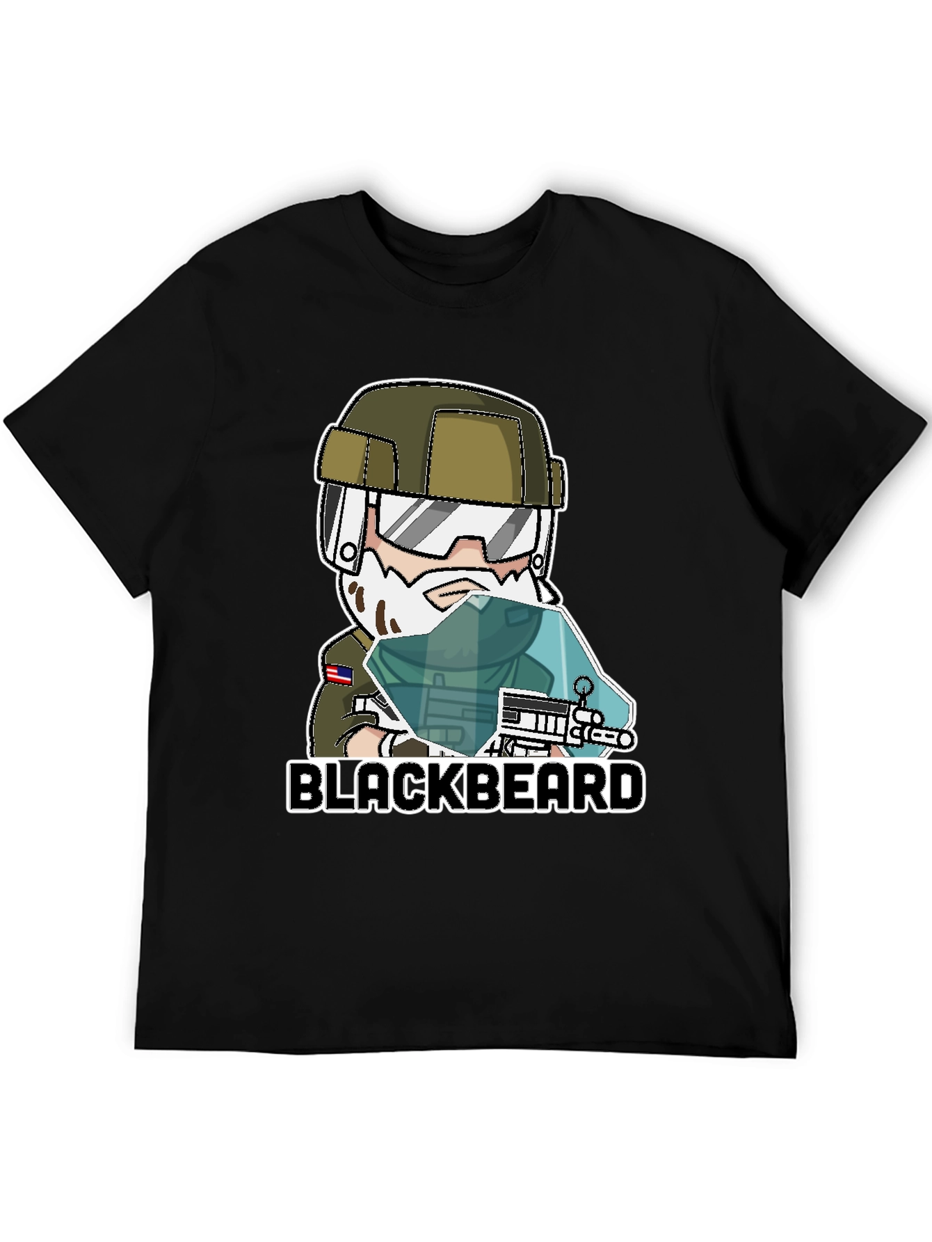 Blackbeard Cartoon Graphic Tee - Gaming Apparel