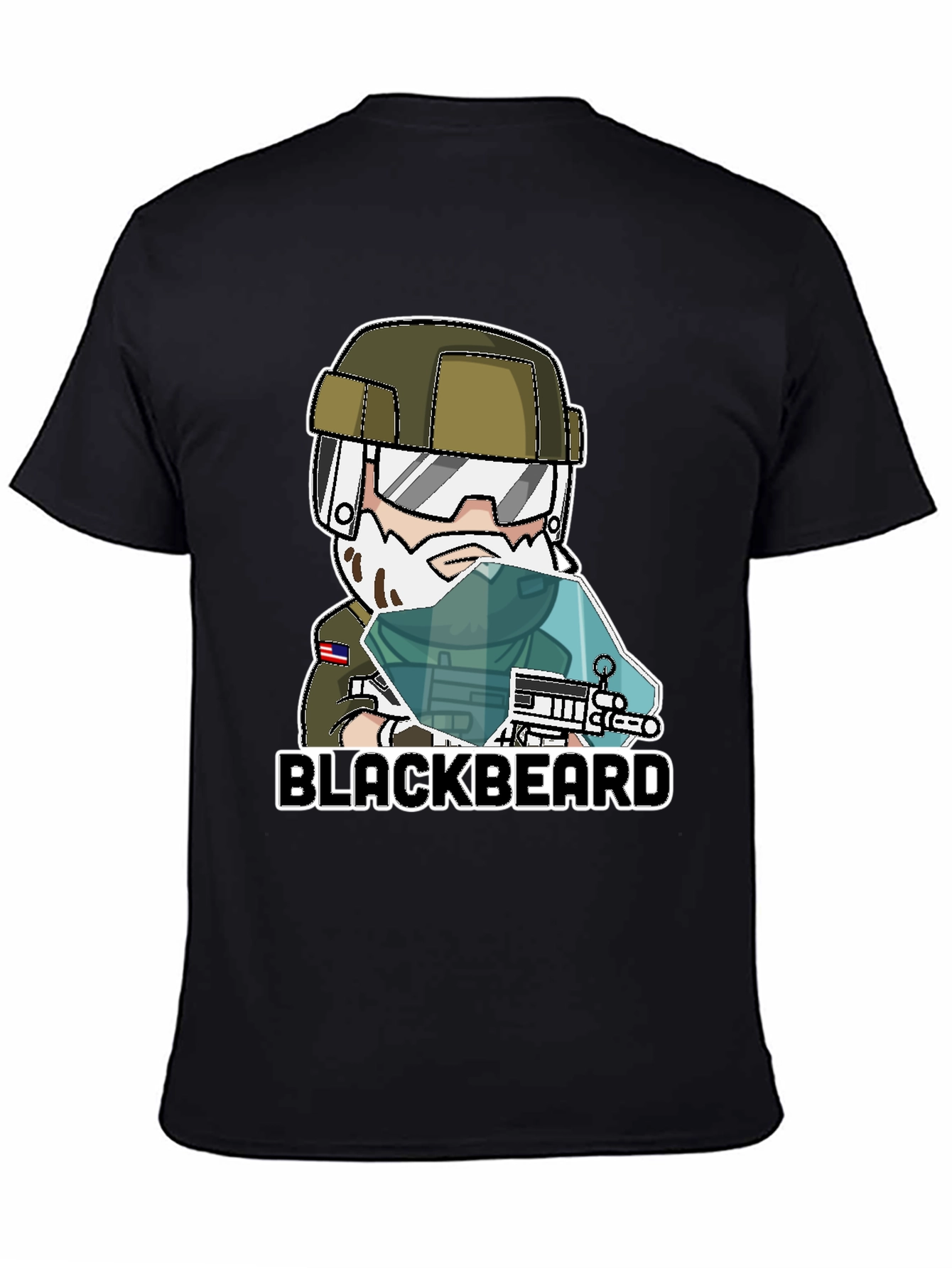 Blackbeard Cartoon Graphic Tee - Gaming Apparel