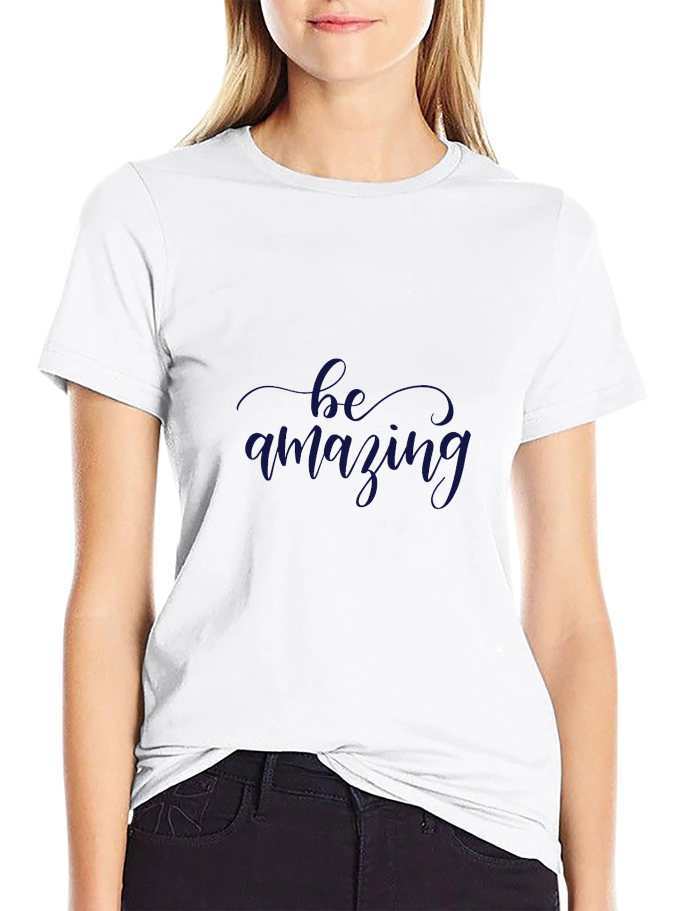Be Amazing Graphic Tee - Black Cotton Blend Shirt