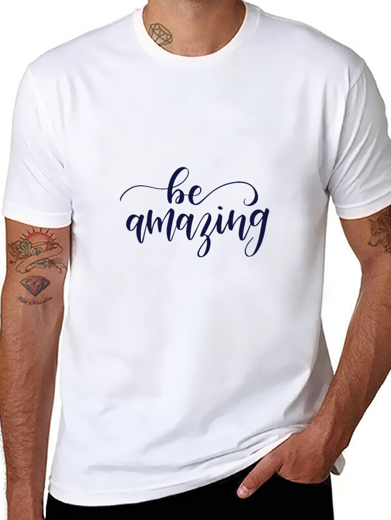 Be Amazing Graphic Tee - Black Cotton Blend Shirt