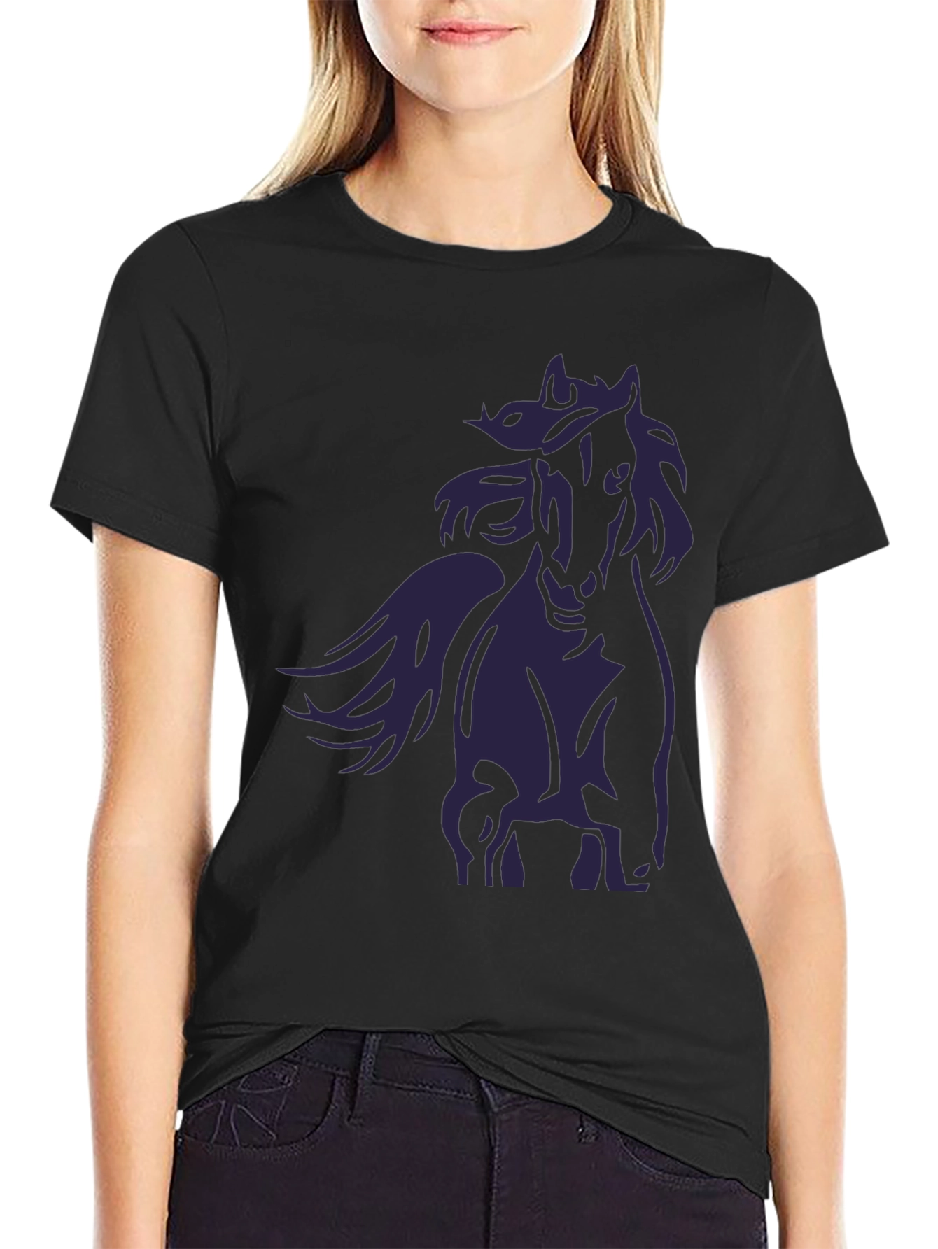 Black Horse Graphic T-Shirt - Stylish Mens Tee