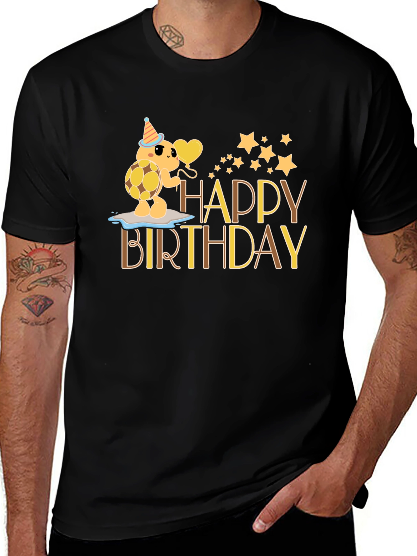 Happy Birthday Turtle Graphic T-Shirt