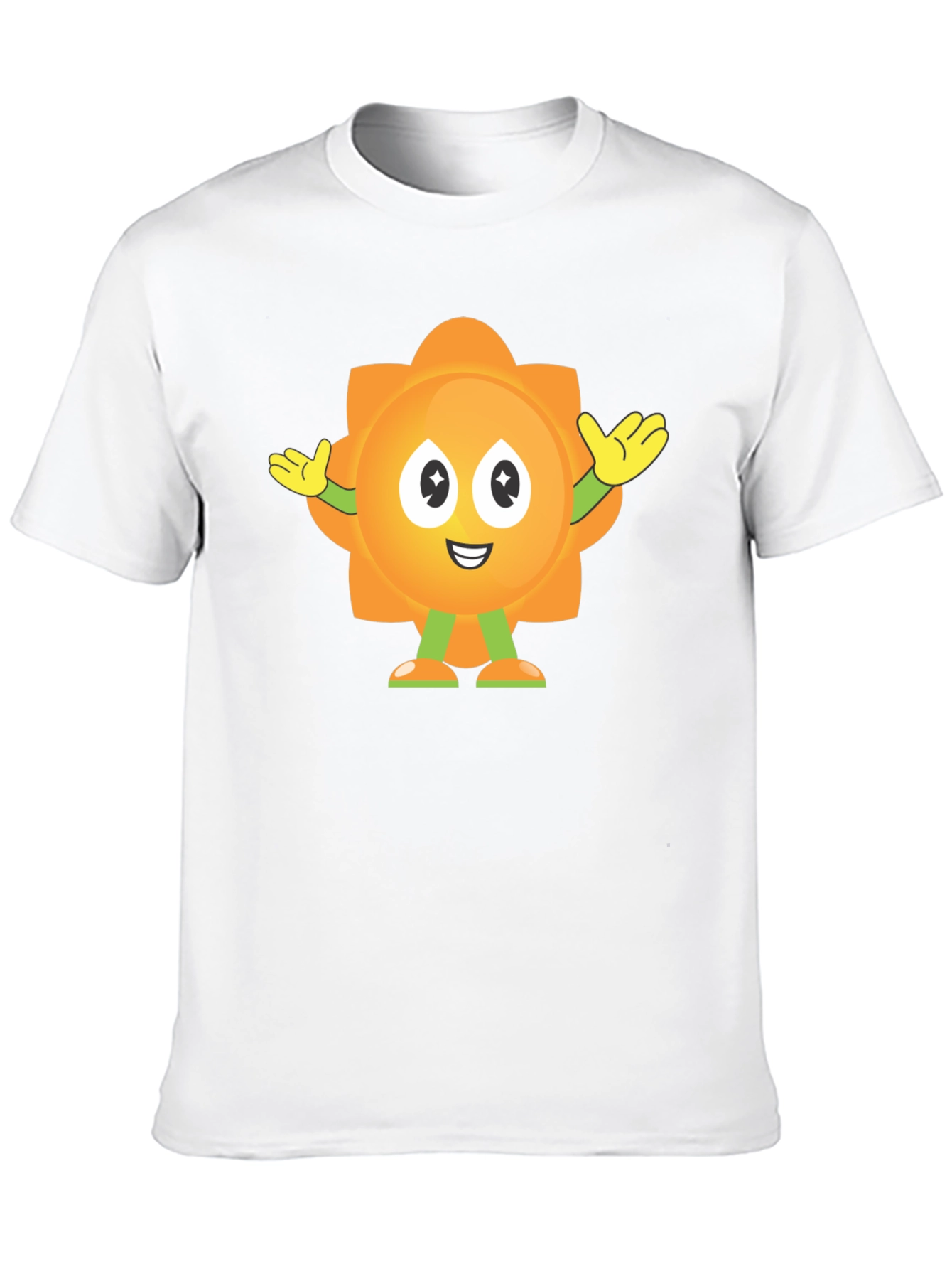 Fun Flower Cartoon Graphic Black T-Shirt