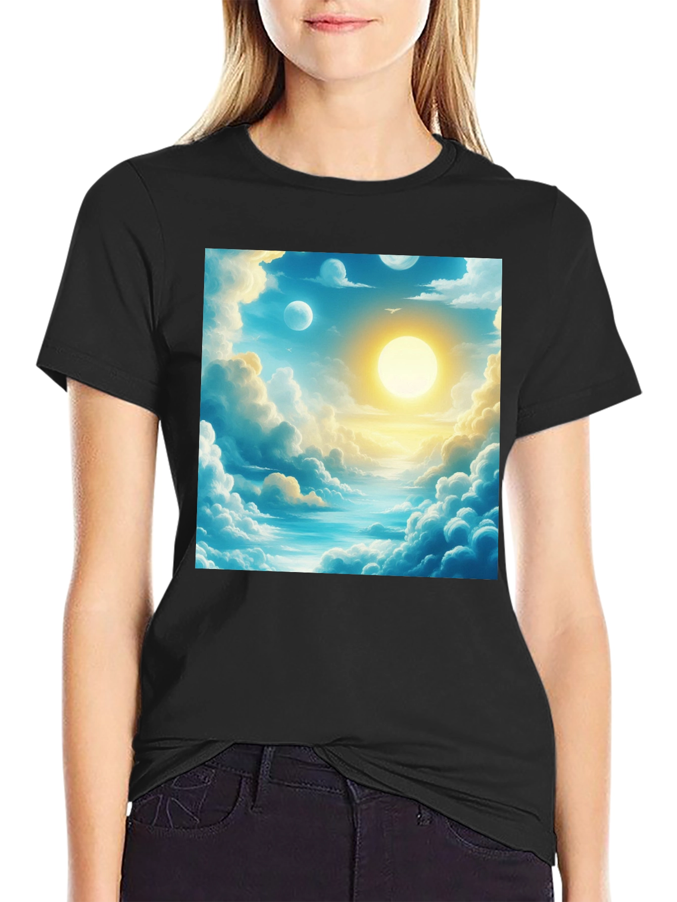 Dreamscape Print Black Tee