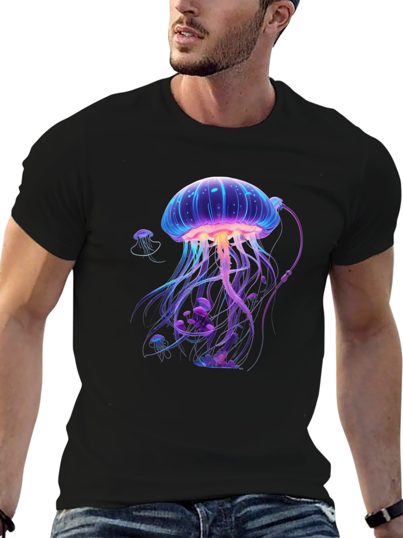Jellyfish Graphic T-Shirt - Unique Neon Design