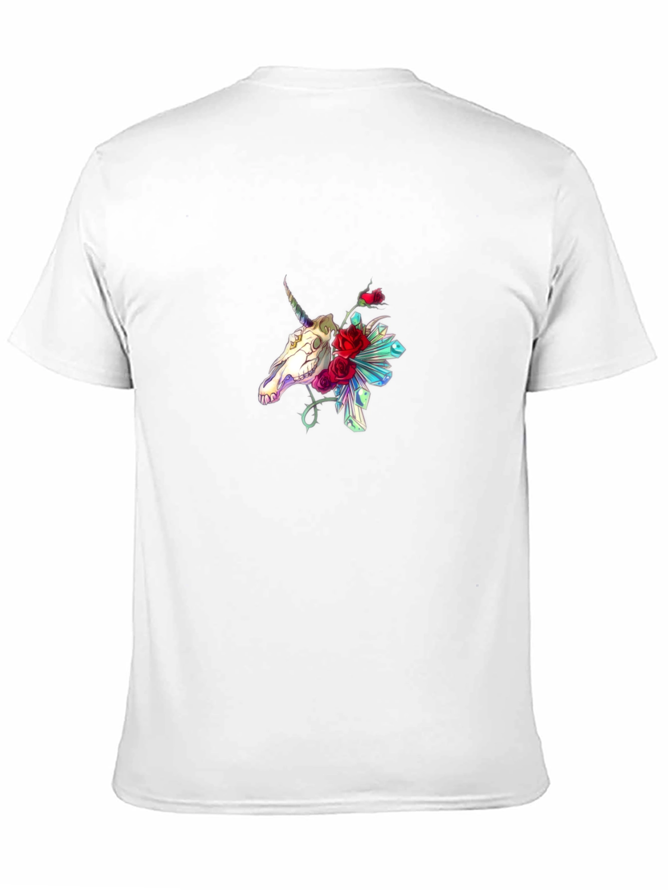 Unicorn Skull Floral Graphic T-Shirt