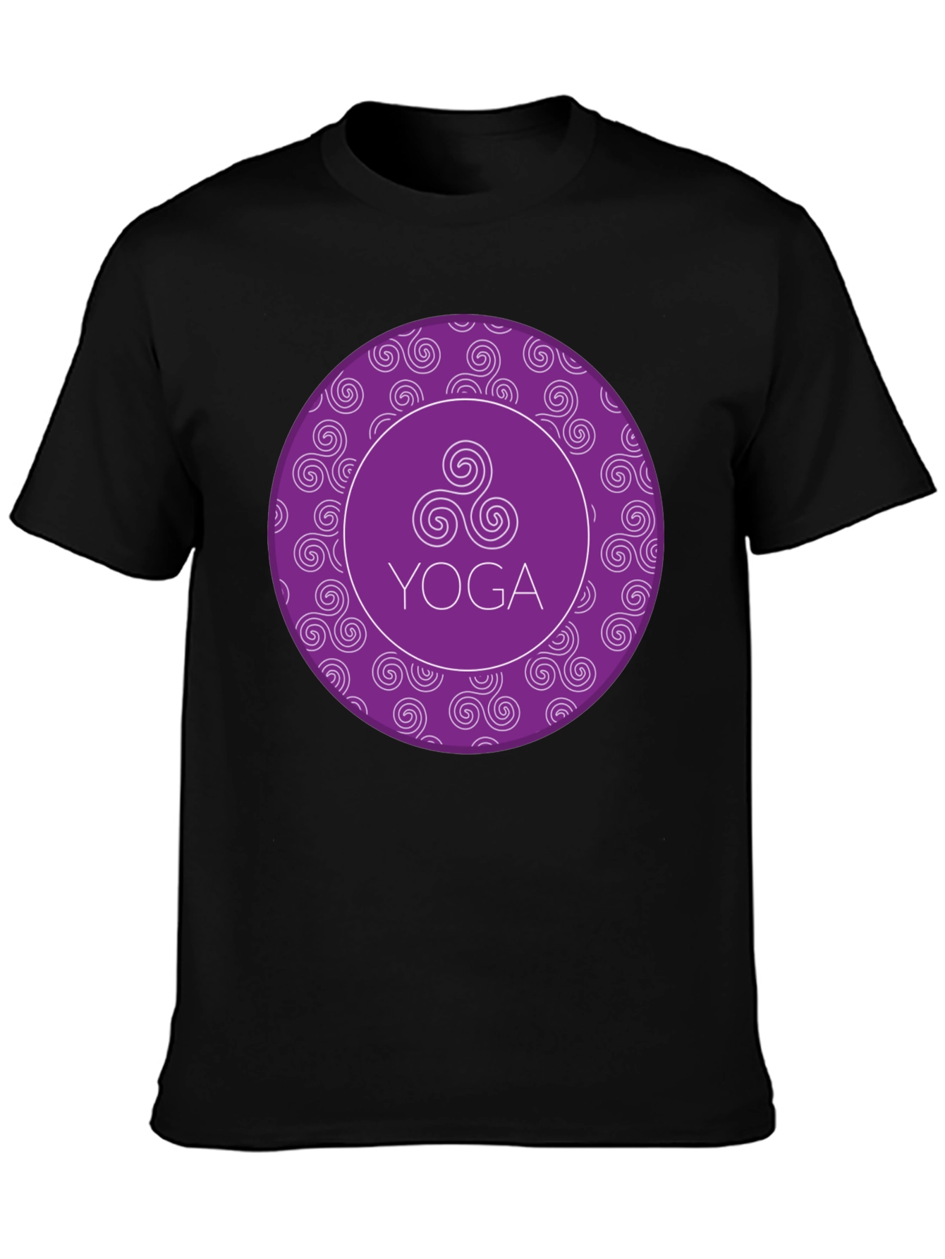 Yoga Swirl T-Shirt - Comfort Fit Black Tee