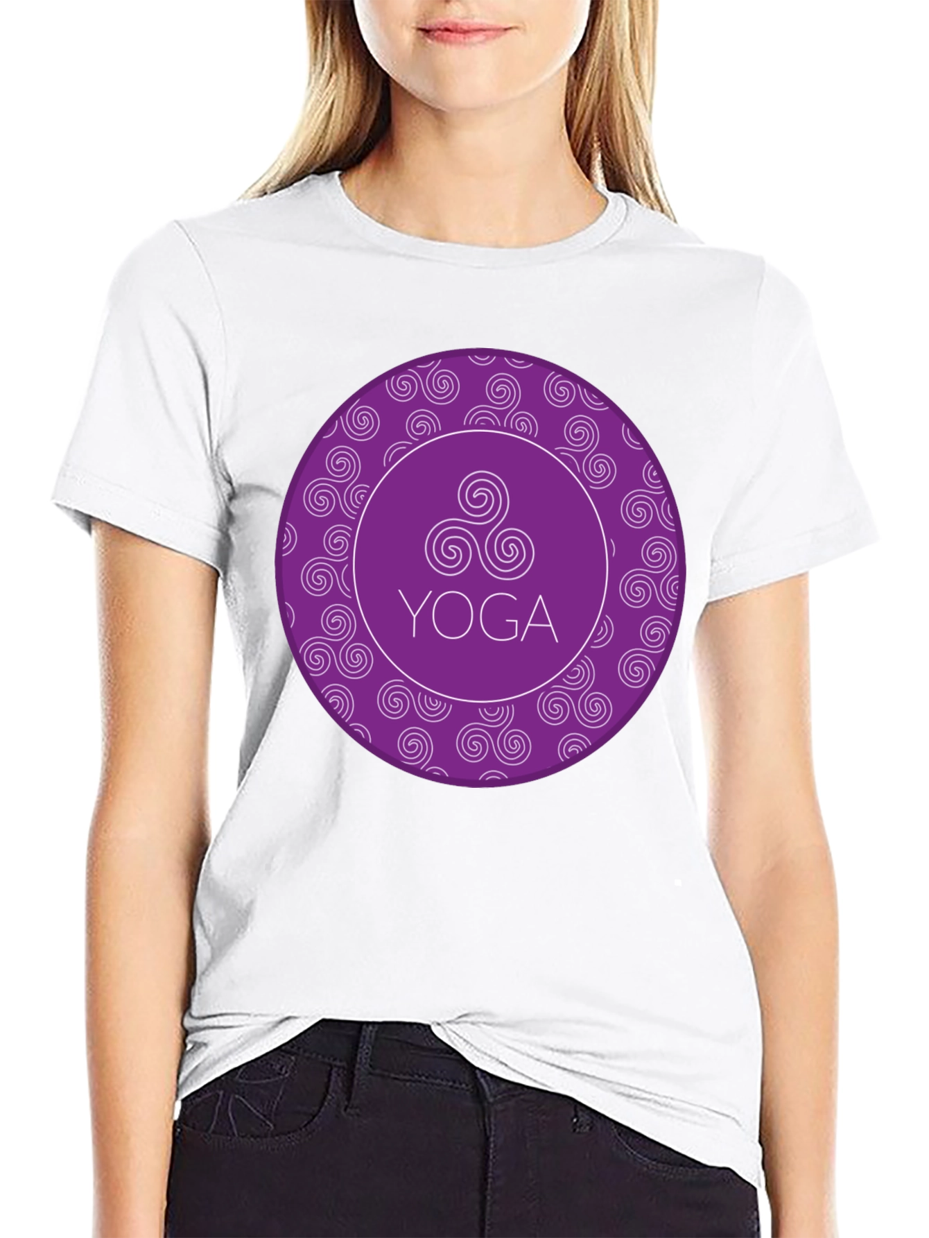 Yoga Swirl T-Shirt - Comfort Fit Black Tee