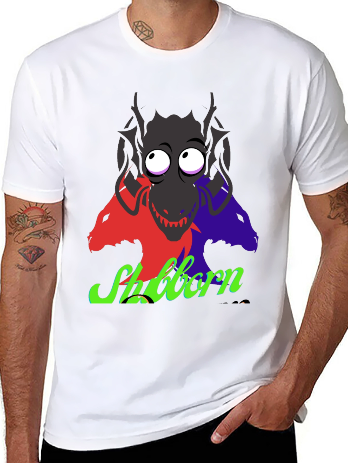 Stubborn Three-Headed Dragon Graphic Tee