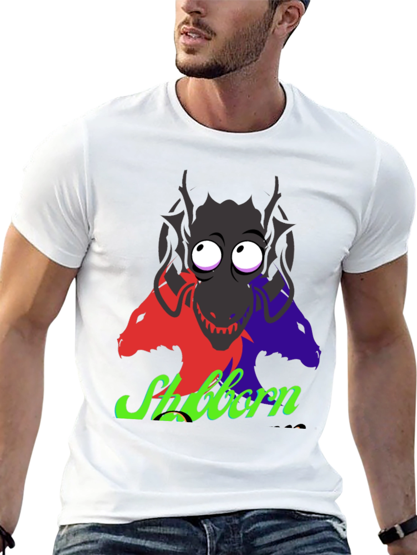 Stubborn Three-Headed Dragon Graphic Tee