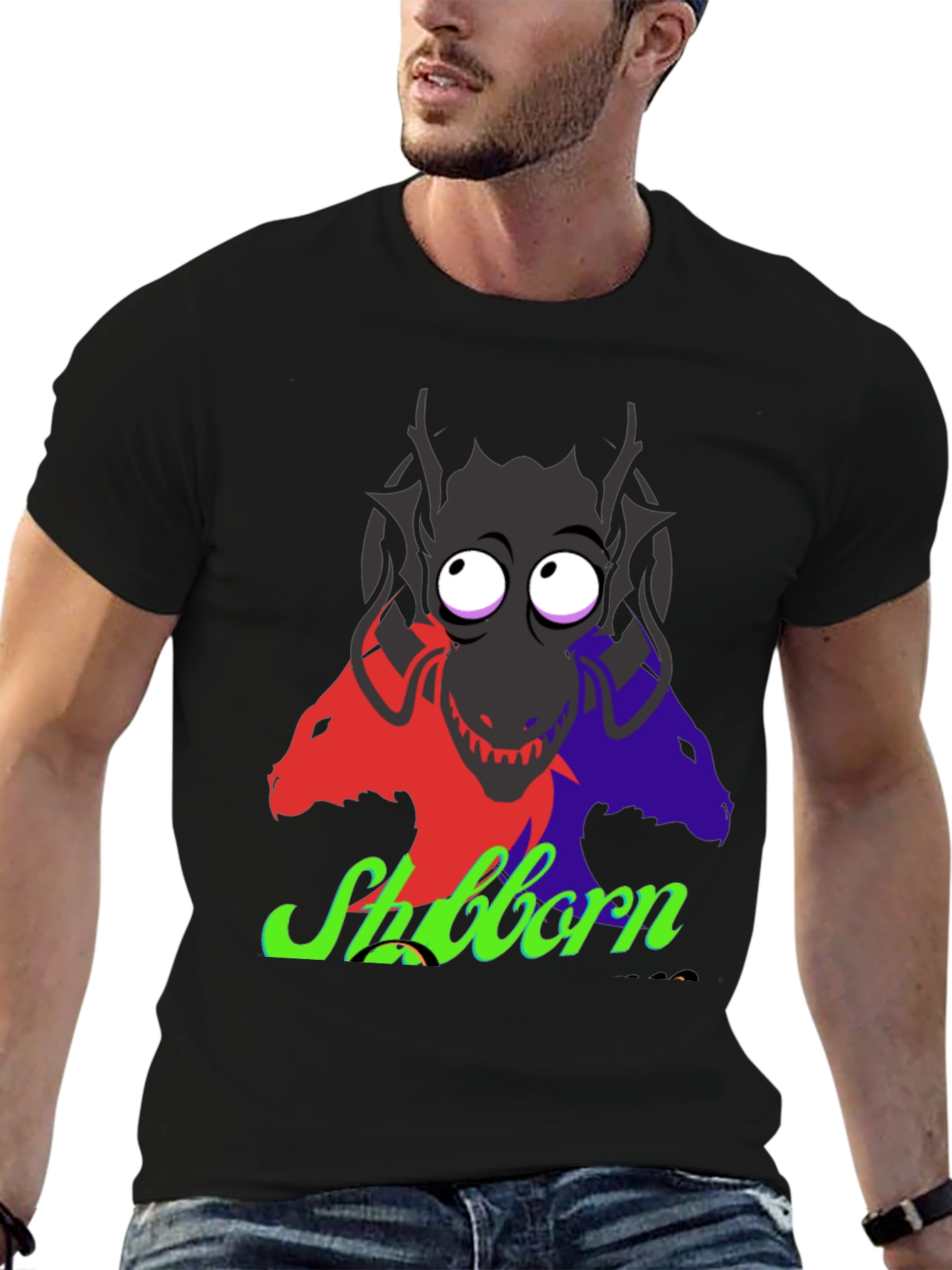 Stubborn Three-Headed Dragon Graphic Tee