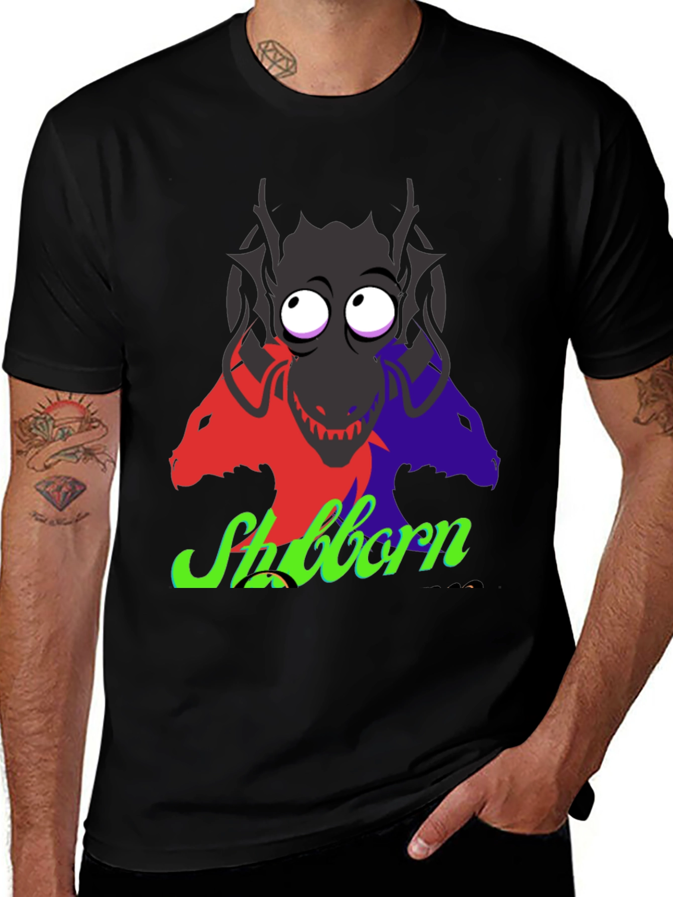 Stubborn Three-Headed Dragon Graphic Tee