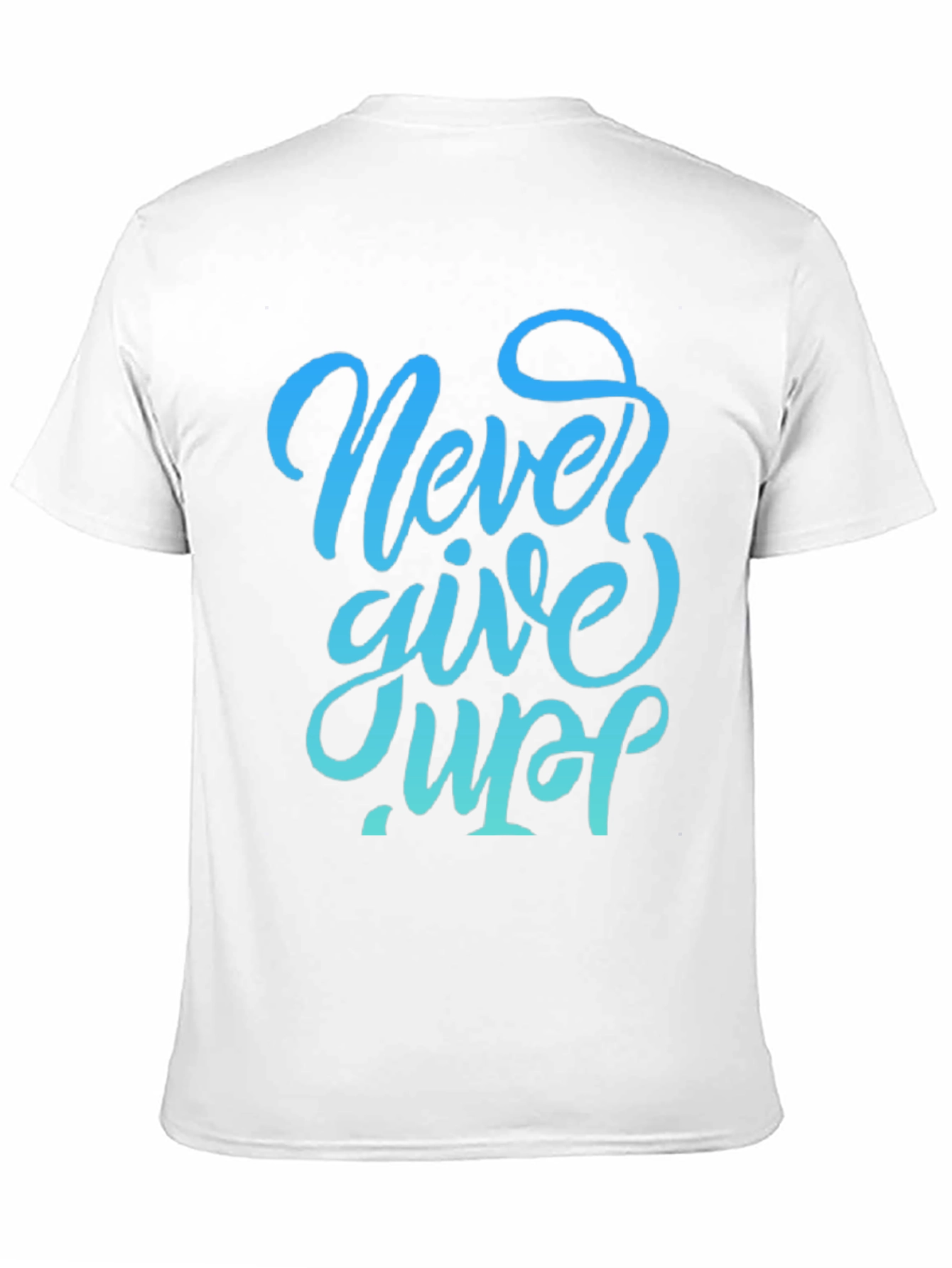 Never Give Up Graphic Tee - Motivational Black T-Shirt