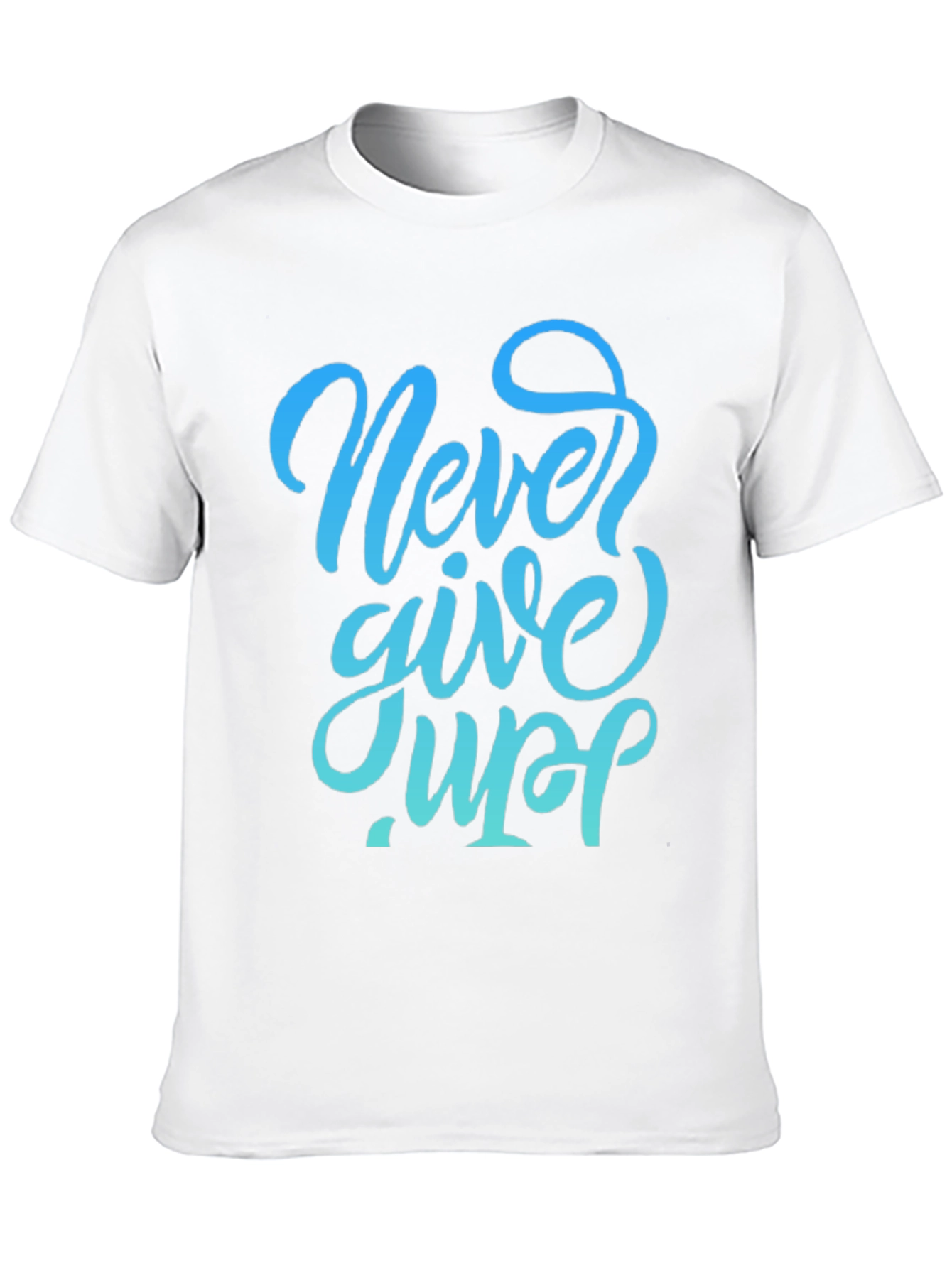 Never Give Up Graphic Tee - Motivational Black T-Shirt
