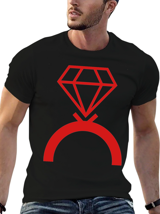Diamond Ring Graphic Tee - Mens Casual Shirt