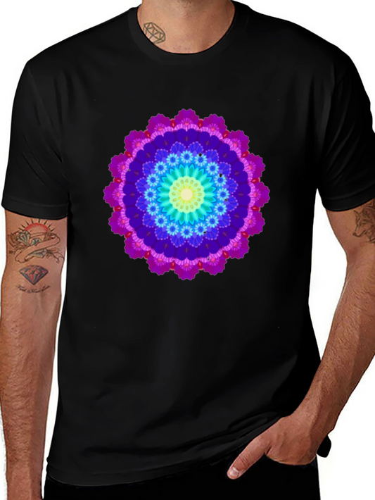 Vibrant Mandala T-Shirt - Unisex Black Tee