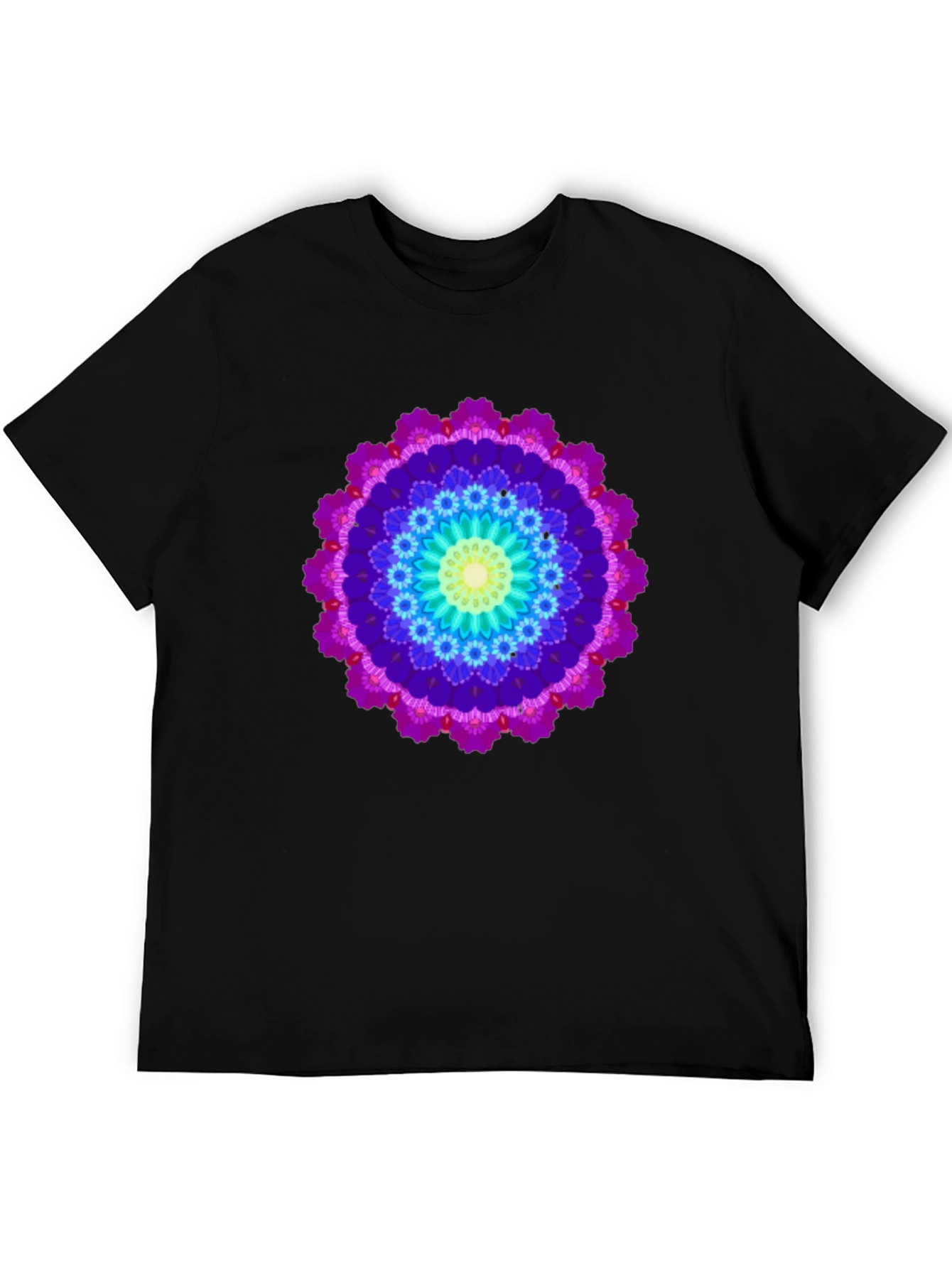 Vibrant Mandala T-Shirt - Unisex Black Tee