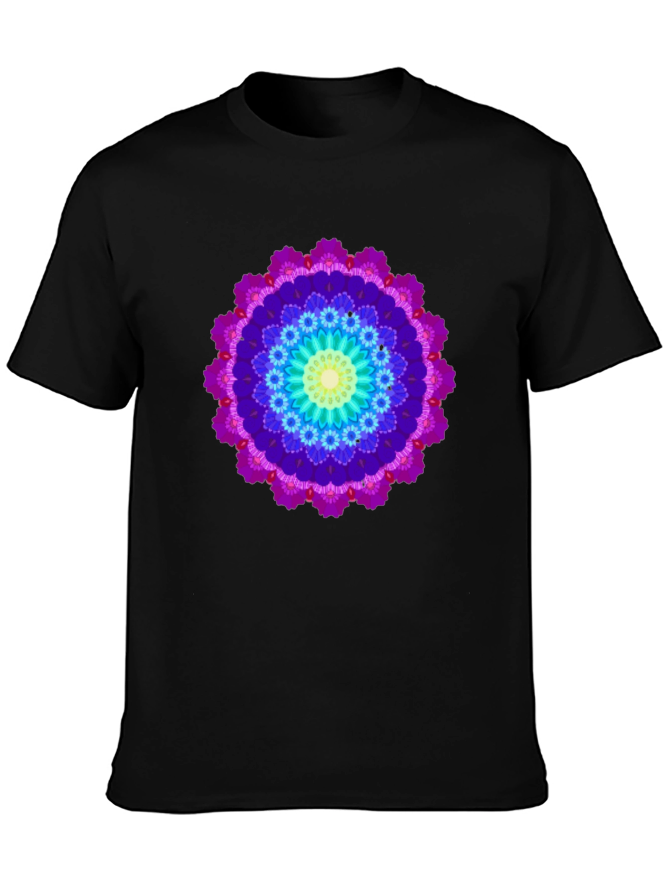 Vibrant Mandala T-Shirt - Unisex Black Tee