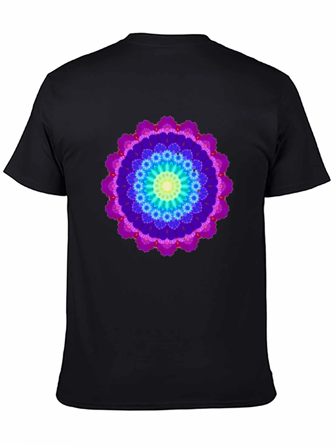 Vibrant Mandala T-Shirt - Unisex Black Tee