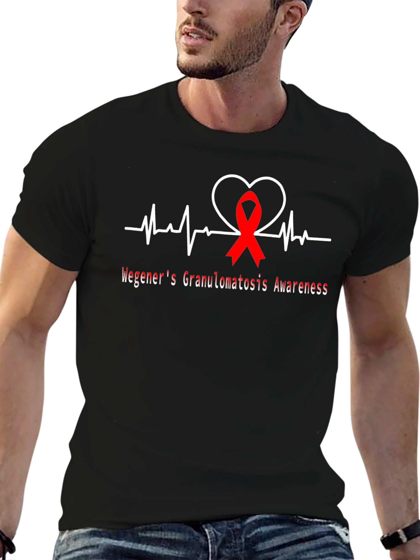 Wegeners Awareness Ribbon Heartbeat T-Shirt