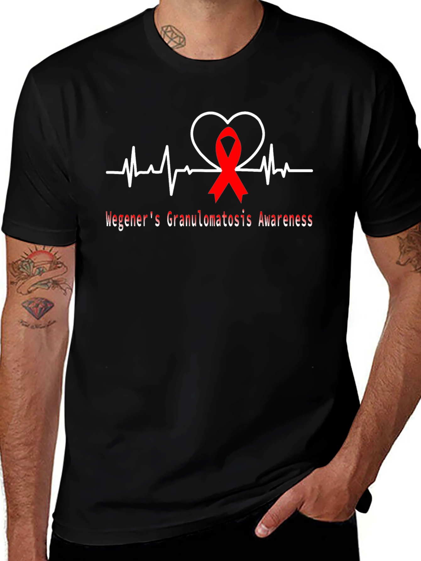 Wegeners Awareness Ribbon Heartbeat T-Shirt