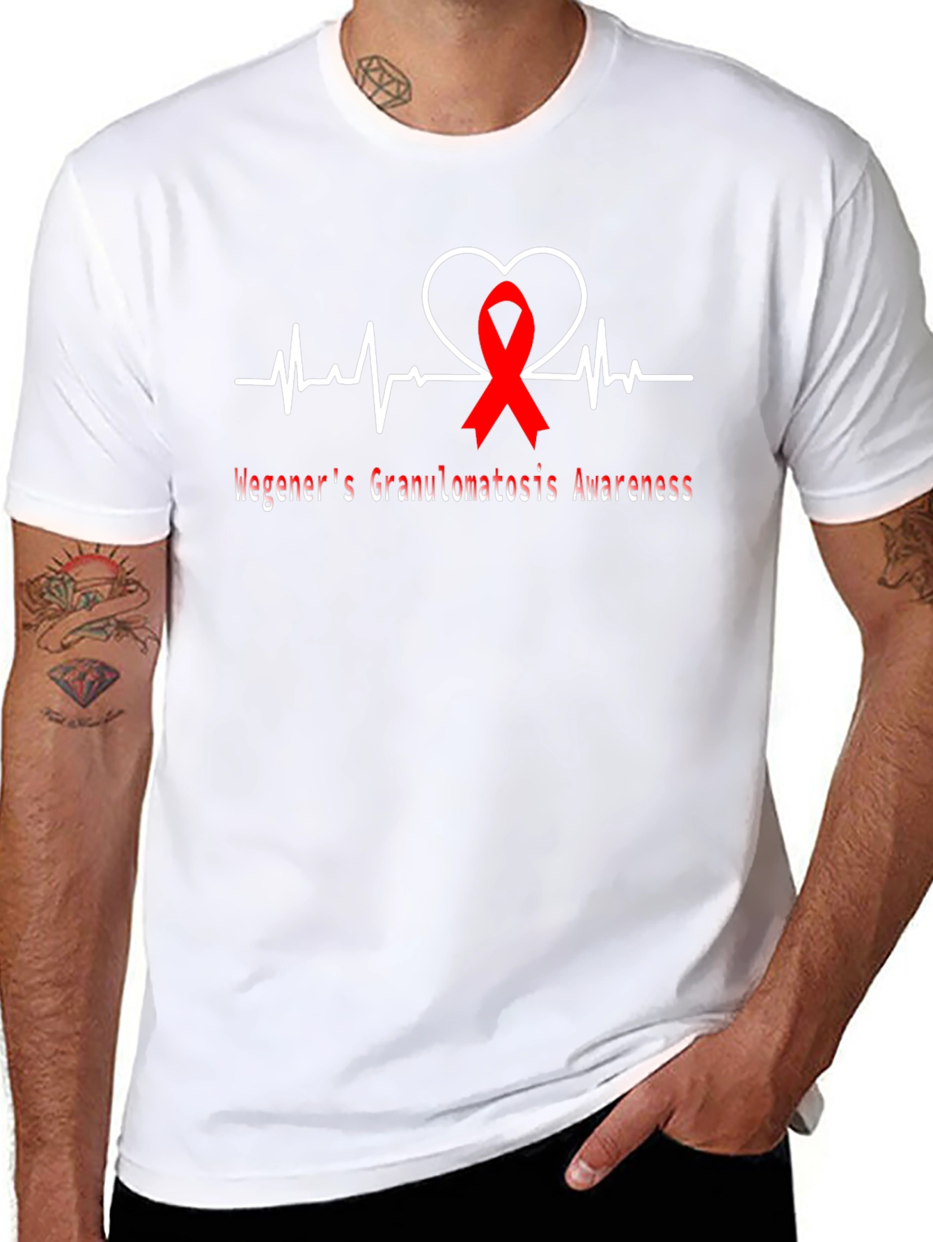 Wegeners Awareness Ribbon Heartbeat T-Shirt