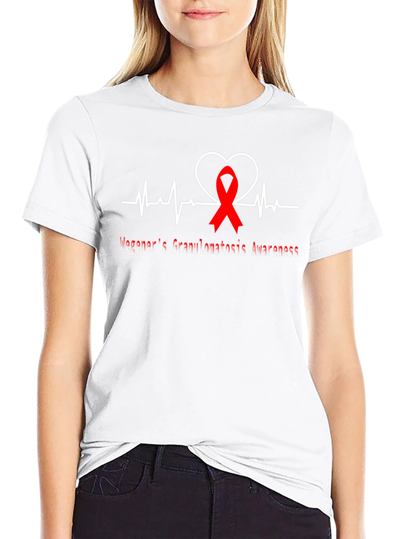 Wegeners Awareness Ribbon Heartbeat T-Shirt