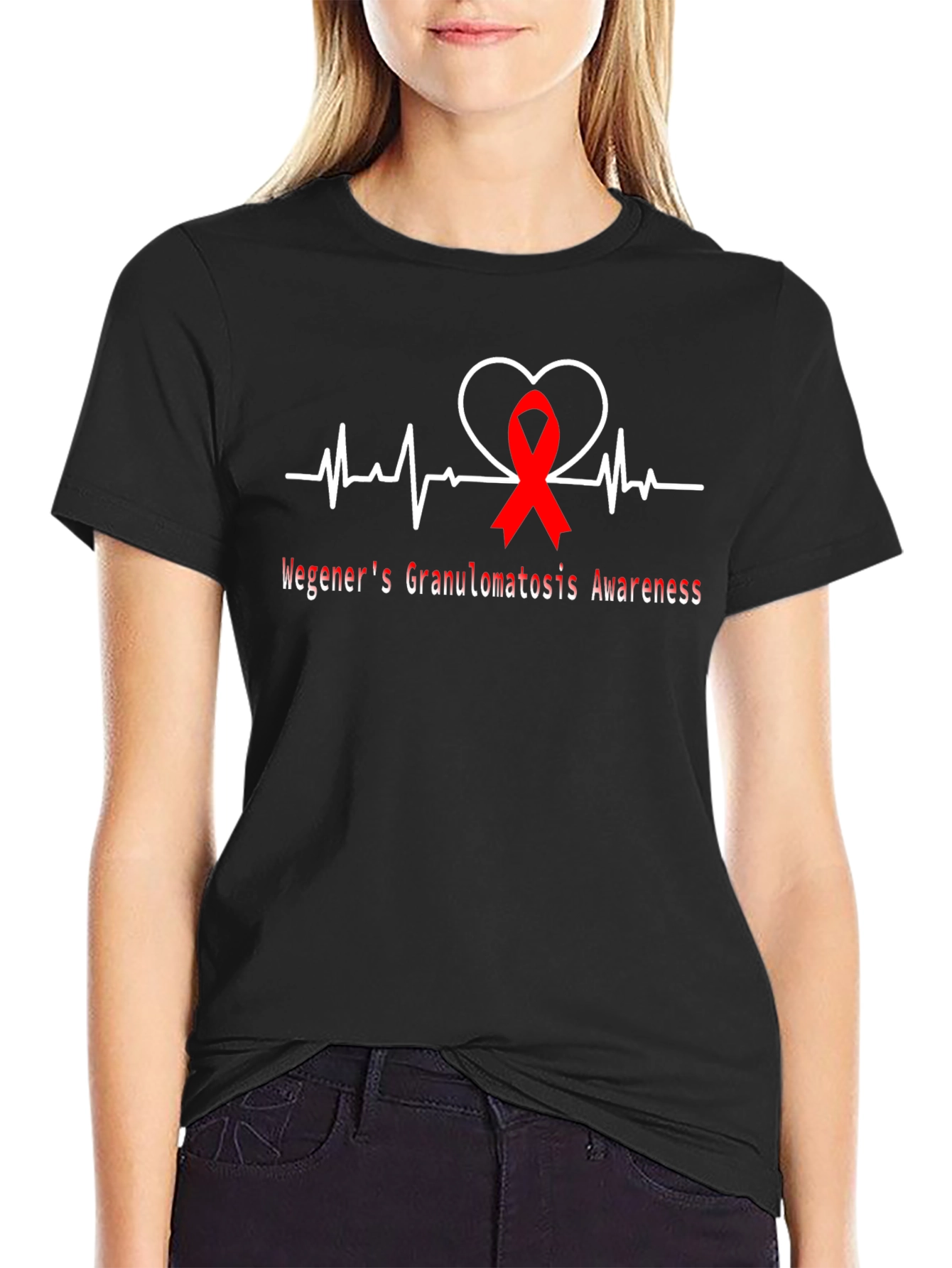 Wegeners Awareness Ribbon Heartbeat T-Shirt